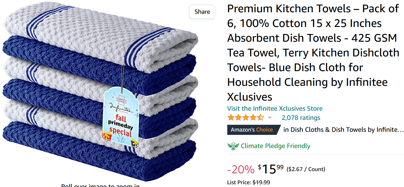 Amazon Fall Prime Day and GSM and the Science of Towels and Washcloths